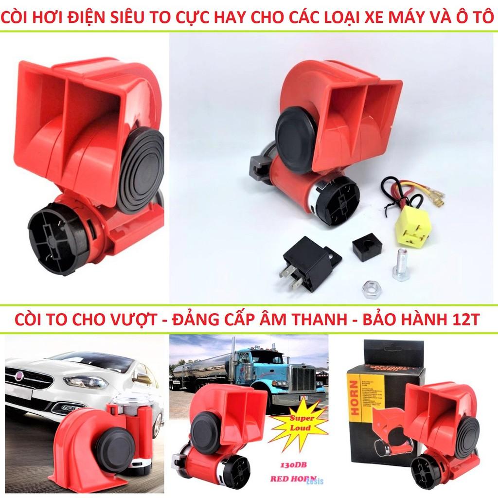 Bộ còi hơi độ xe máy ô tô mẫu mới âm thanh cực to với 2 tông âm lắp các xe