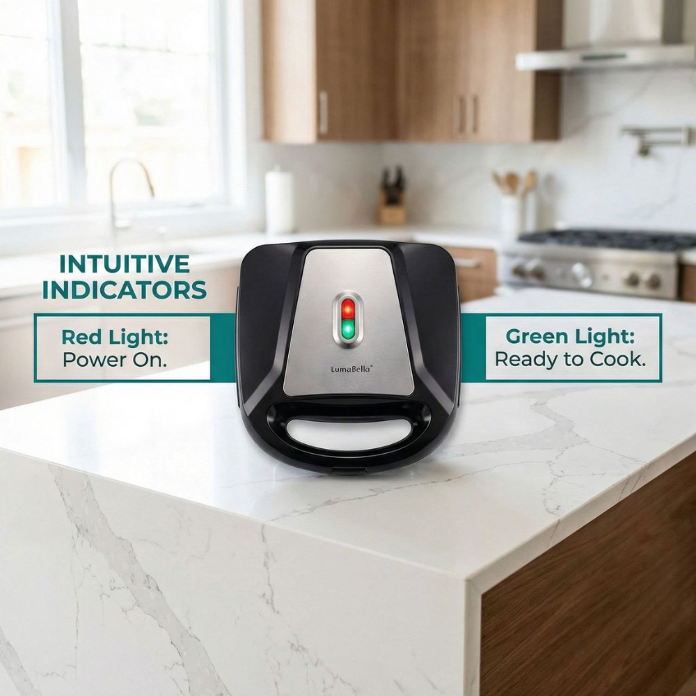 Máy kẹp nướng bánh mì đa năng 10IN1 Lumabella LB-57026 có đèn báo hiệu, khay nướng chống dính tháo rời, công suất cao, dễ sử dụng - DELIYA - HÀNG CHÍNH HÃNG