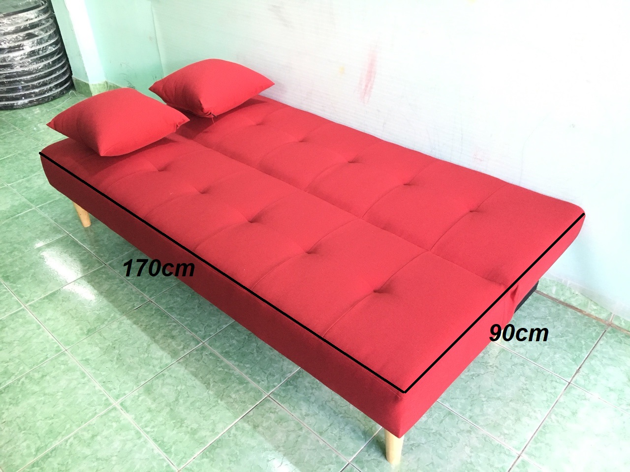 Ghế sofa bed có tay, sofa giường xám xanh 1m9x90 SBCT18