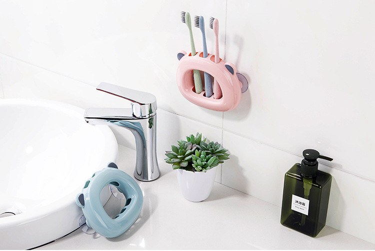 Treo bàn chải hình gấu hít chân không, hộp đựng bàn chải đánh răng hình gấu  GD476-Gau-TreoBC