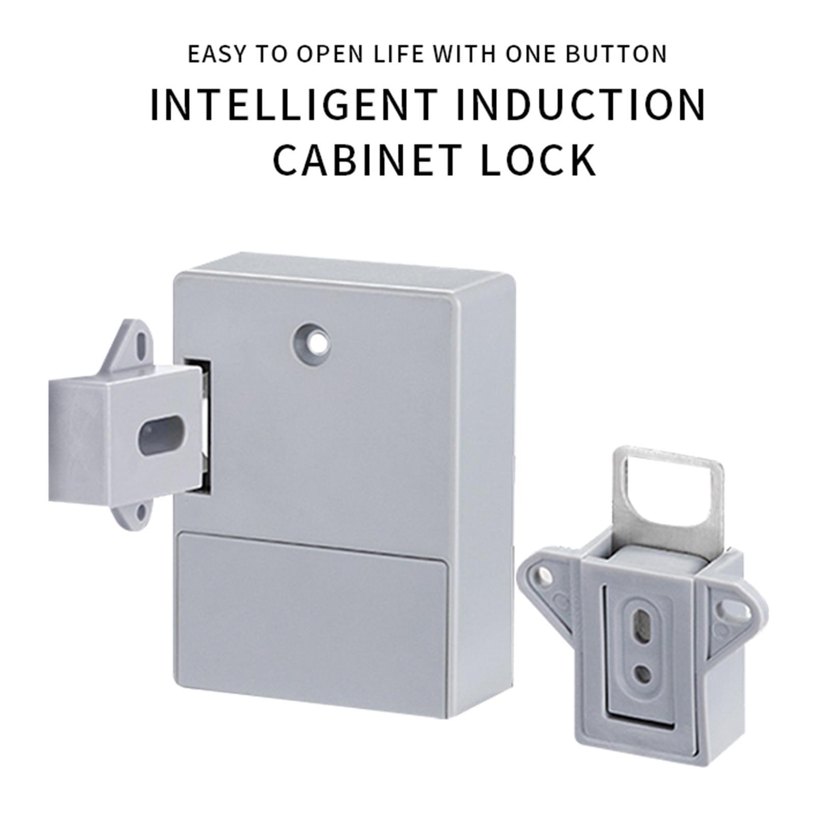 Induction  Lock Kit Punch-free for Home Cabinet Jewelry Gray