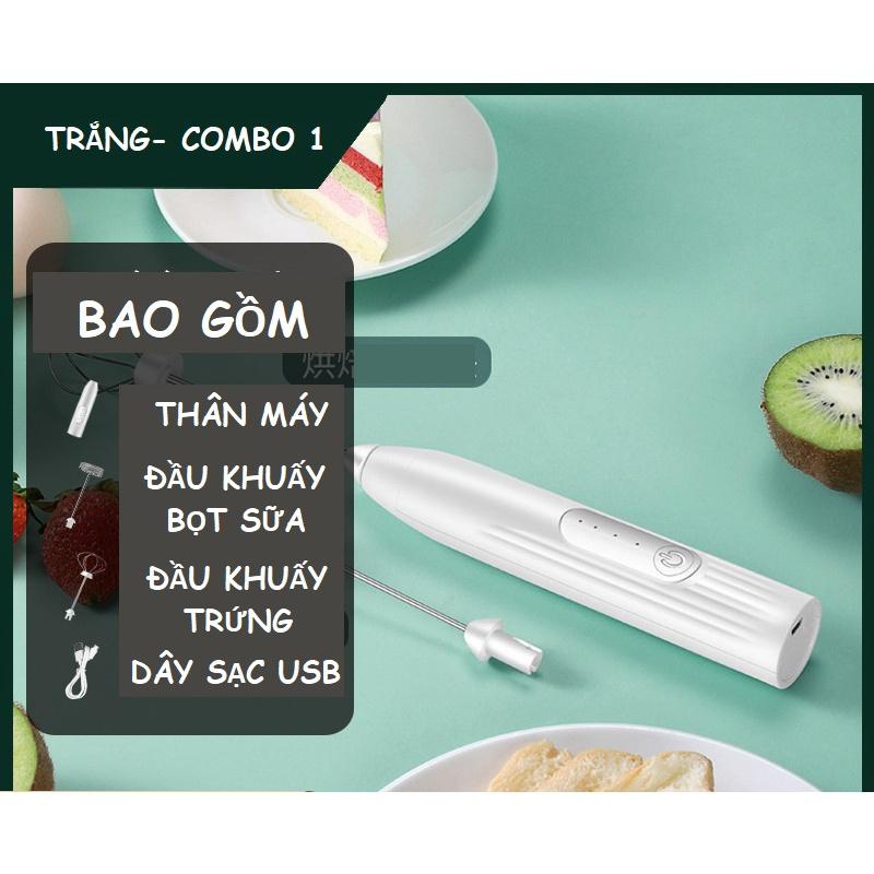 Máy Đánh Trứng Sữa Mẫu 2 Nhựa ABS Tạo Bọt Cafe Cầm Tay Mini 3 Tốc Độ