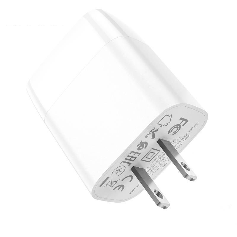 Cốc sạc 2.4A Hoco C86 màn hình Led hiển thị dòng điện chân dẹt 2 cổng USB chất liệu cao cấp - Hàng chính hãng