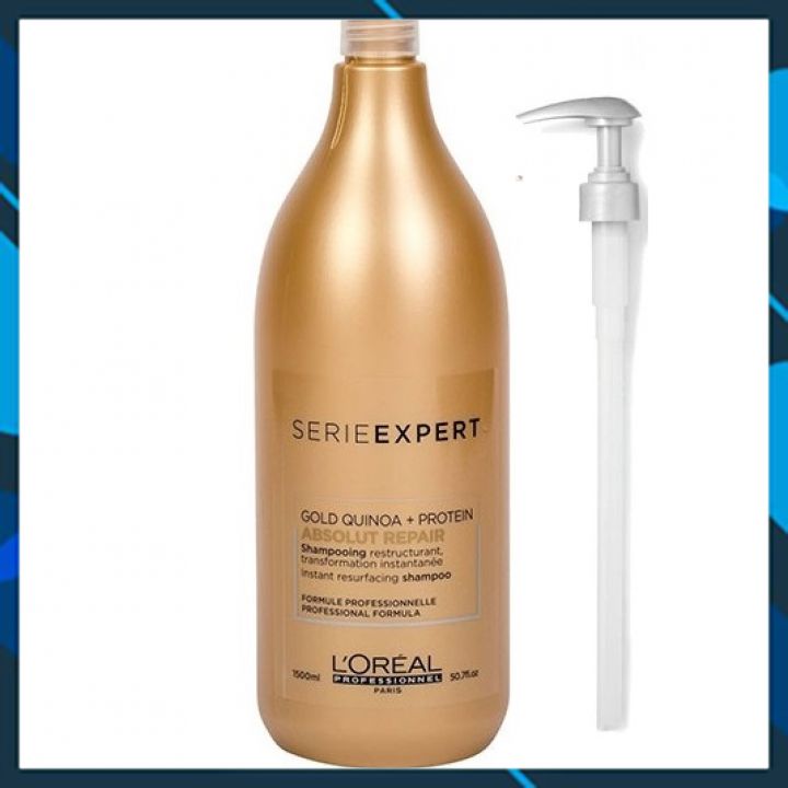 Dầu gội cho tóc hư tổn L'ORÉAL Serie Expert Absolut Repair Instant resurfacing shampoo 1500ml - Chính hãng