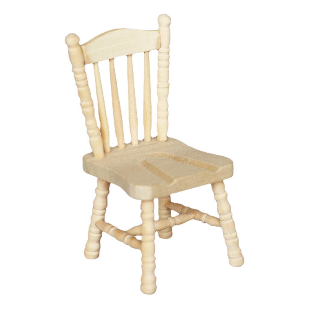 1:12 Scale Dollhouse Miniature Wooden Dining Chair Dollhouse Accessories