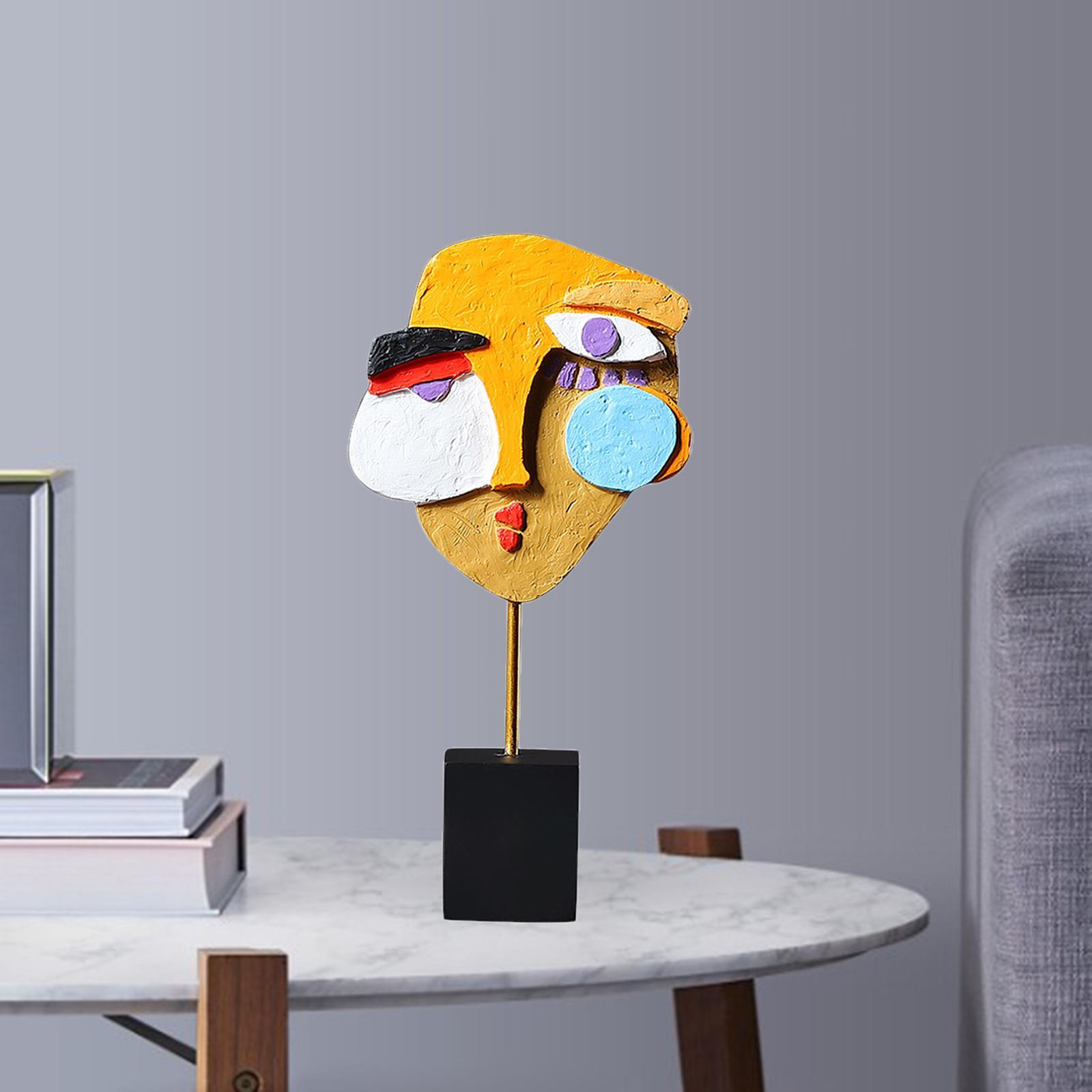 Abstract Face Sculpture Decorative Ornament Statue Tabletop Artwork A