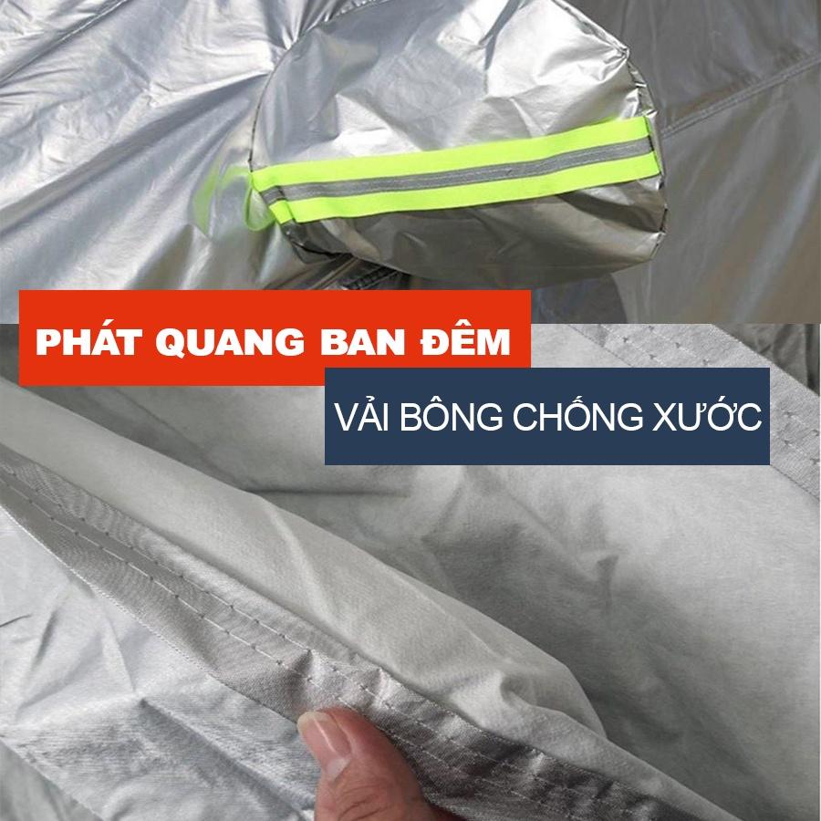 Bạt phủ trùm xe ô tô vải dù Oxford tráng bạc 3 lớp cao cấp chống xước, chống nắng, chống cháy cho ô tô, dày dặn bóng mịn