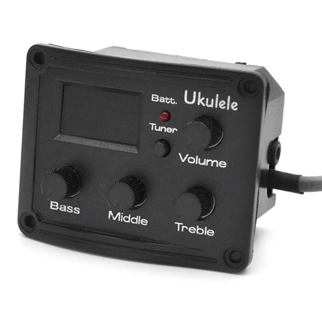 Ukulele Piezo Pickup 3 Bands EQ Equalizer Tuner System with LCD Display