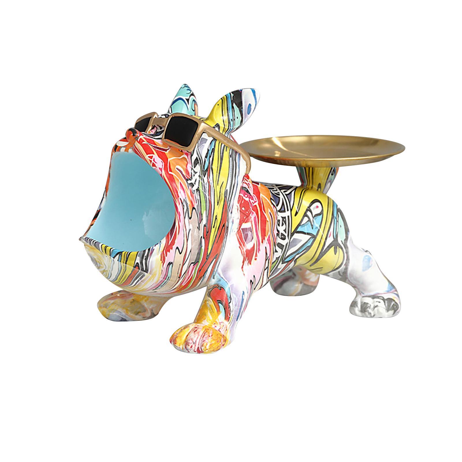 Resin Dog Statue Figurine Entrance Bedroom Living Room Storage Box Sculpture