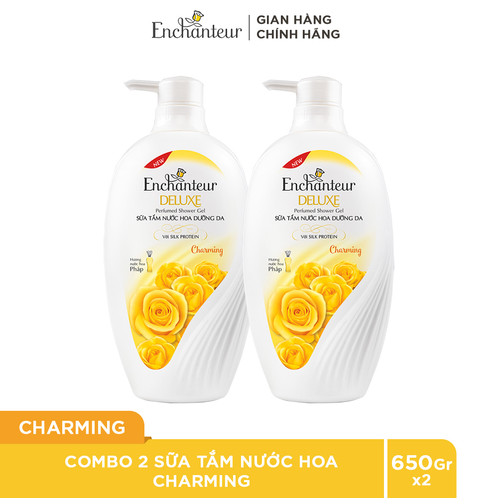 Combo 2 Sữa tắm nước hoa dưỡng da Enchanteur Charming 650gr/ Chai