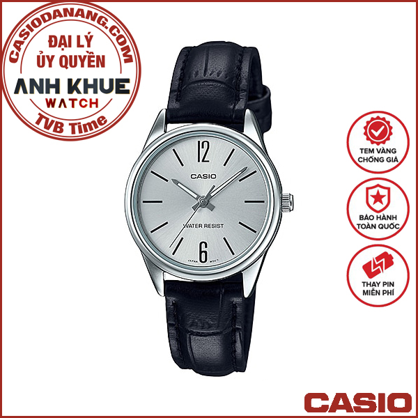 Đồng hồ nữ dây da Casio Standard chính hãng Anh Khuê LTP-V005L-7BUDF (28mm)