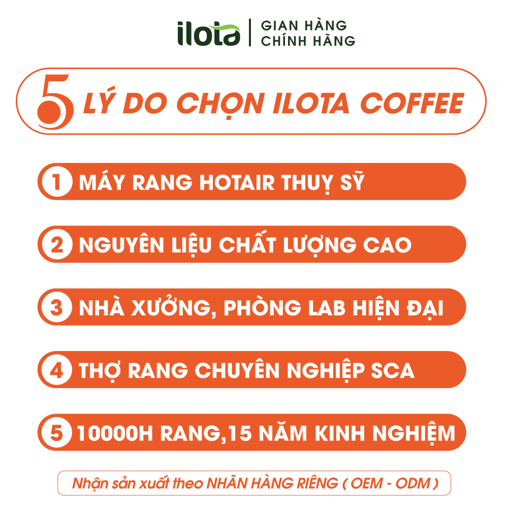 Cà phê ILOTA 6 arabica robusta cà phê nguyên chất rang mộc xay pha phin coldbrew coffee 500gr