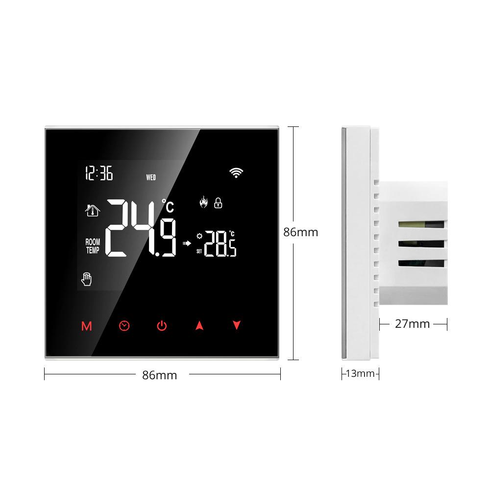 Tuya WIFI Temperature Controller Weekly Programmable Temperature Timing Setting Mobilephone Tuya SmartLife APP Remotely Control Compatible with Yandex Alice Amazon Alexa and Google Home for Voice Control