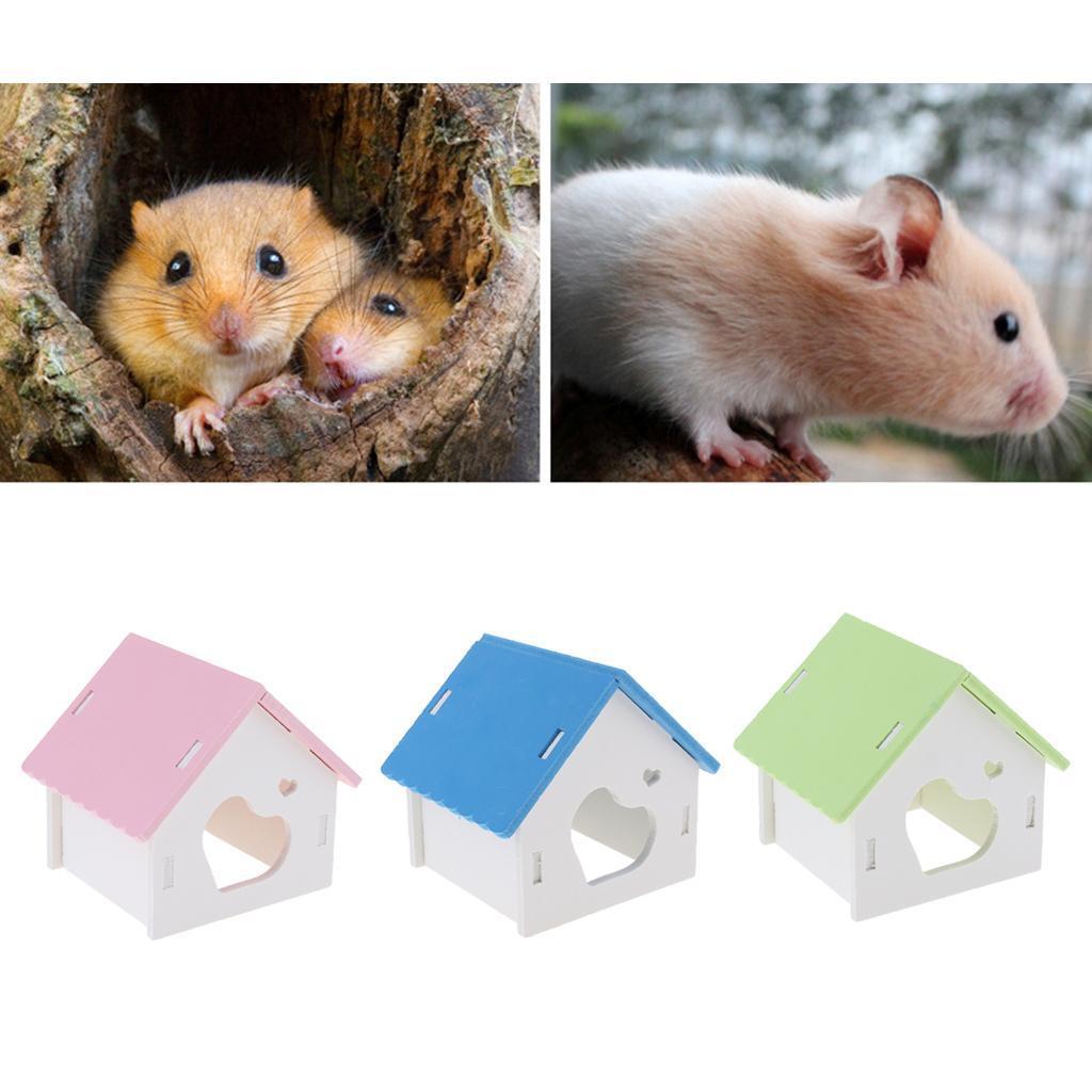Hamster House Small Animal Hideout Pet Mini Hut Hamster Cabin Cages pink