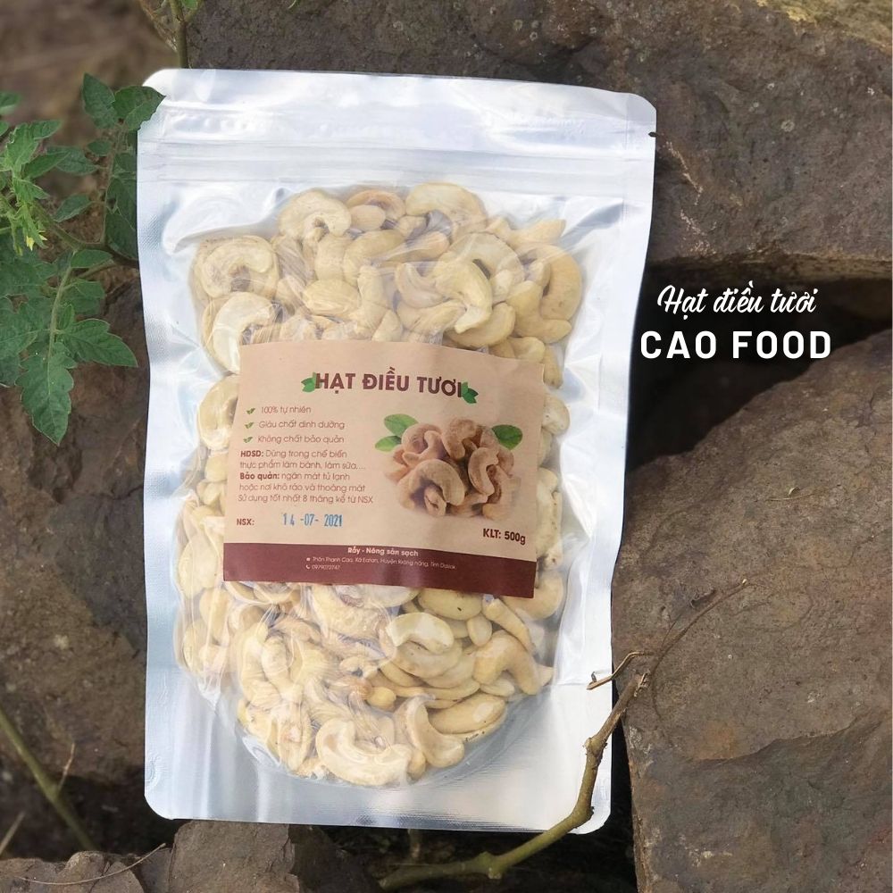 Hạt điều tươi nguyên hạt CAO Food từ hạt điều size A cồ Bình Phước - dùng nấu sữa, nấu cháo, ngũ cốc dinh dưỡng