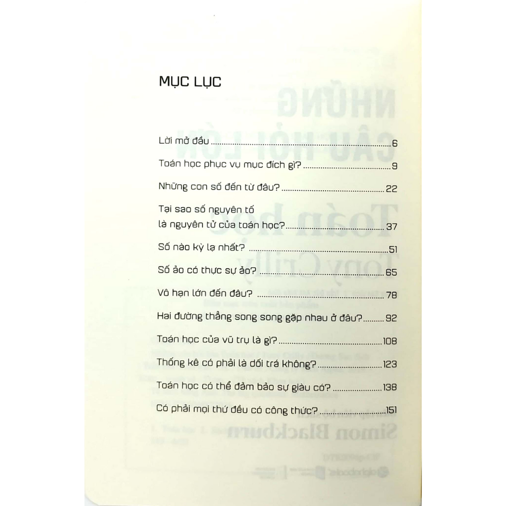 Sách Những Câu Hỏi Lớn Toán Học ( Tái bản)