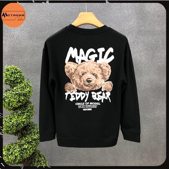 Áo nỉ dài tay chất đẹp, Áo sweater chất đẹp kiểu dáng Hàn Quốc in Gấu Magic mã NZ622