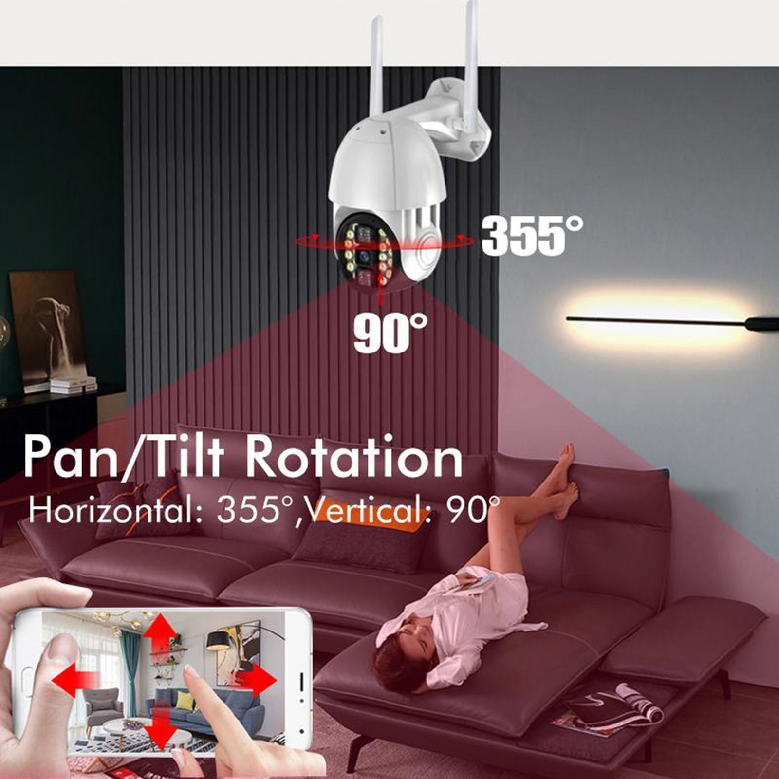 Surveillance WiFi Camera Pan Tilt 3MP Outdoor Wireless CCTV for Home Plug-US