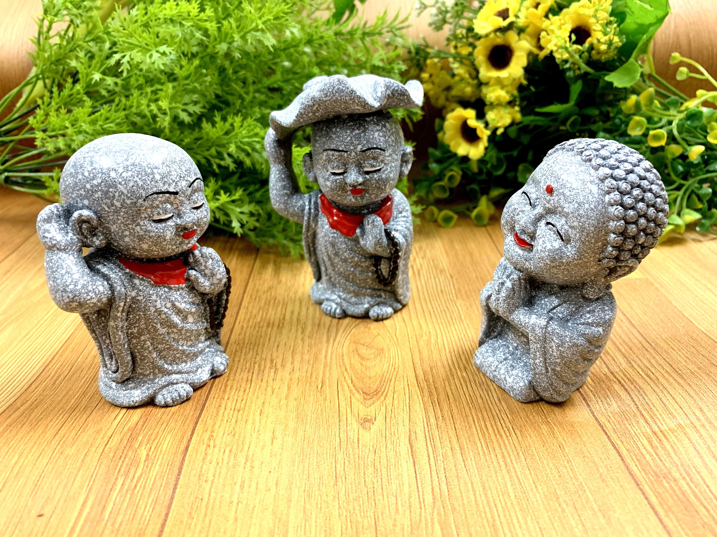 Bộ 3 Tượng Chú Tiểu Tam Đa Tài Lộc Niệm Phật