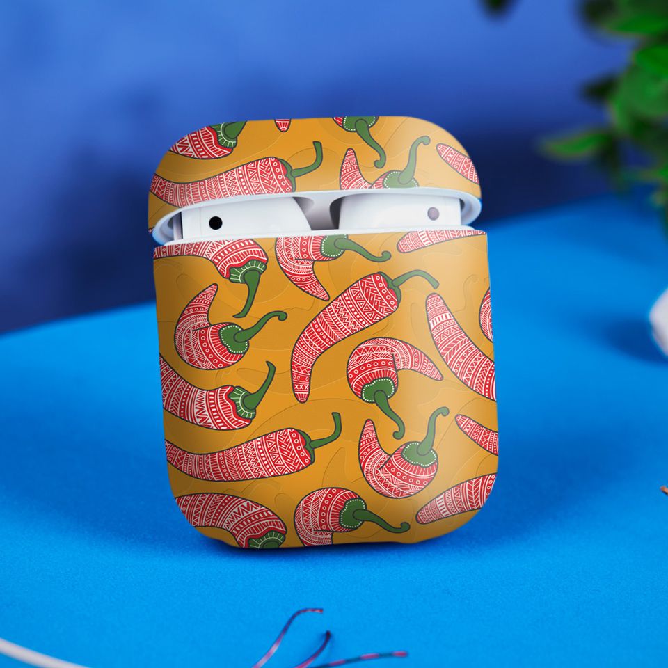 Miếng dán skin chống bẩn cho tai nghe AirPods in hình thiết kế - atk301 (bản không dây 1 và 2)