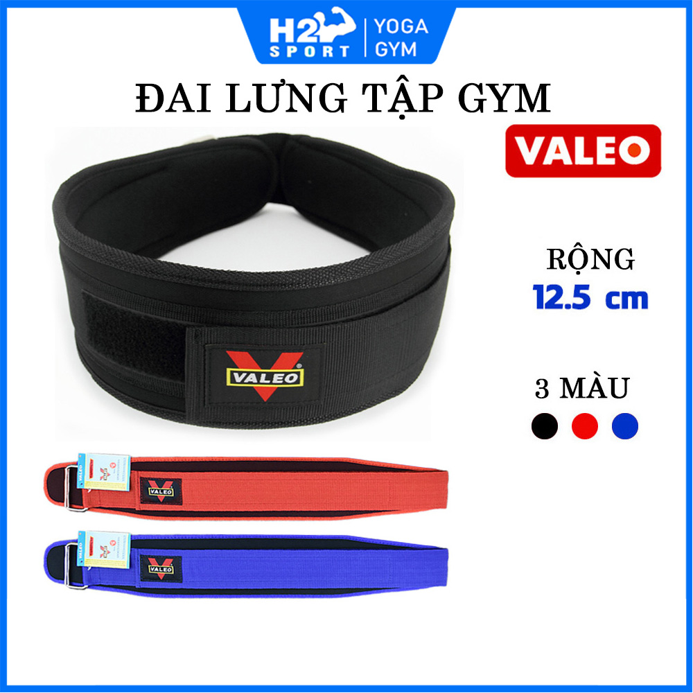 Đai Lưng Mềm Tập Gym VALEO bản 12cm gọn nhẹ, chắc chắn