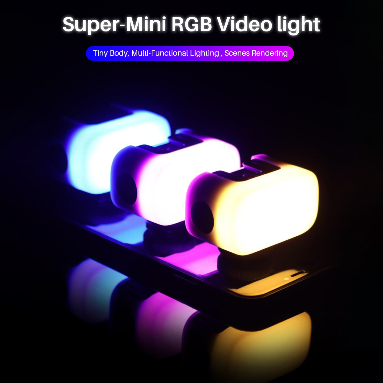 Ulanzi VL15 RGB - Đèn LED 8 Màu Siêu Nhỏ Gọn Cho Điện Thoại, Máy Ảnh DSLR, Gopro - Hàng Chính Hãng