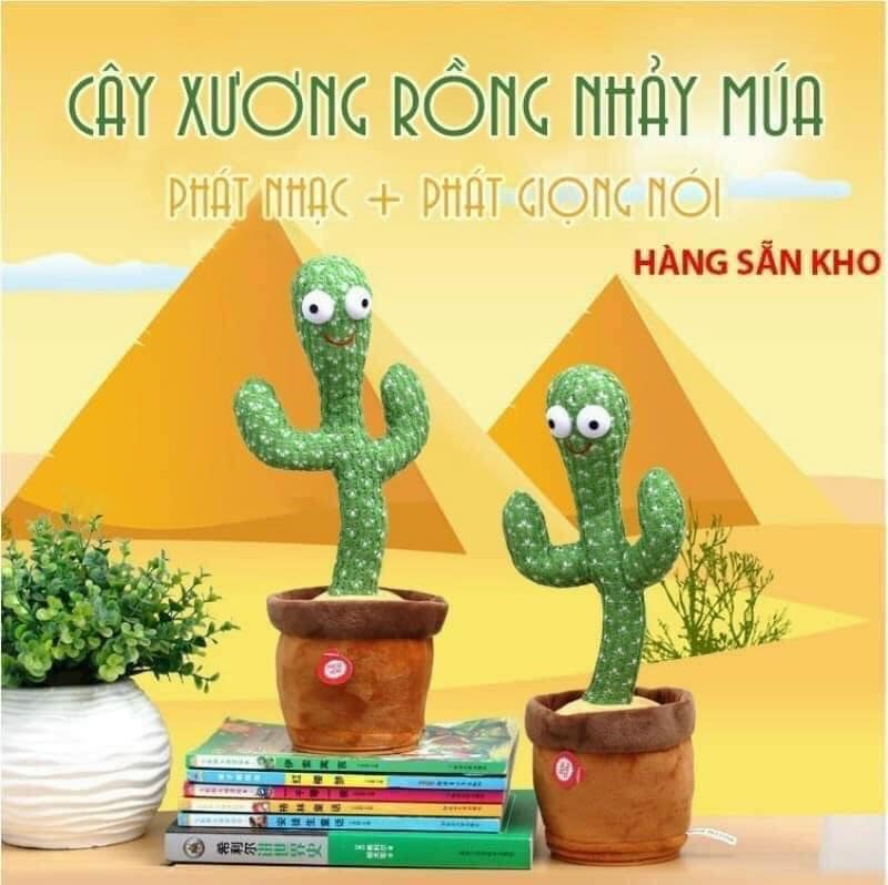 Cây Xương Rồng Nhồi Bông Có Nhạc, Đèn, Biết Nhảy Múa Và Nhái Giọng - Hàng Chính Hãng