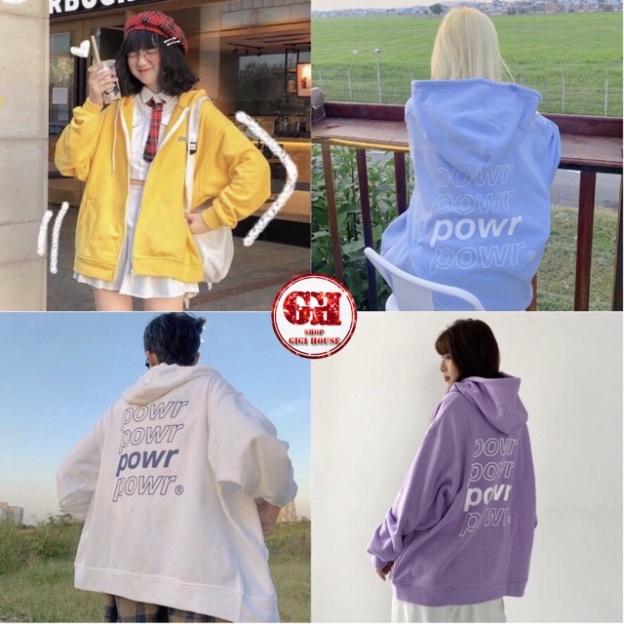 Áo Khoác Nỉ Có Dây Kéo POWR 5 Màu Nam, Nữ Unisex Form Rộng Dưới 70kg