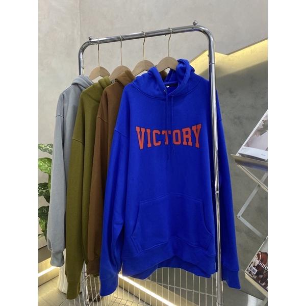 Hoodie xanh dương hoodie unisex victory