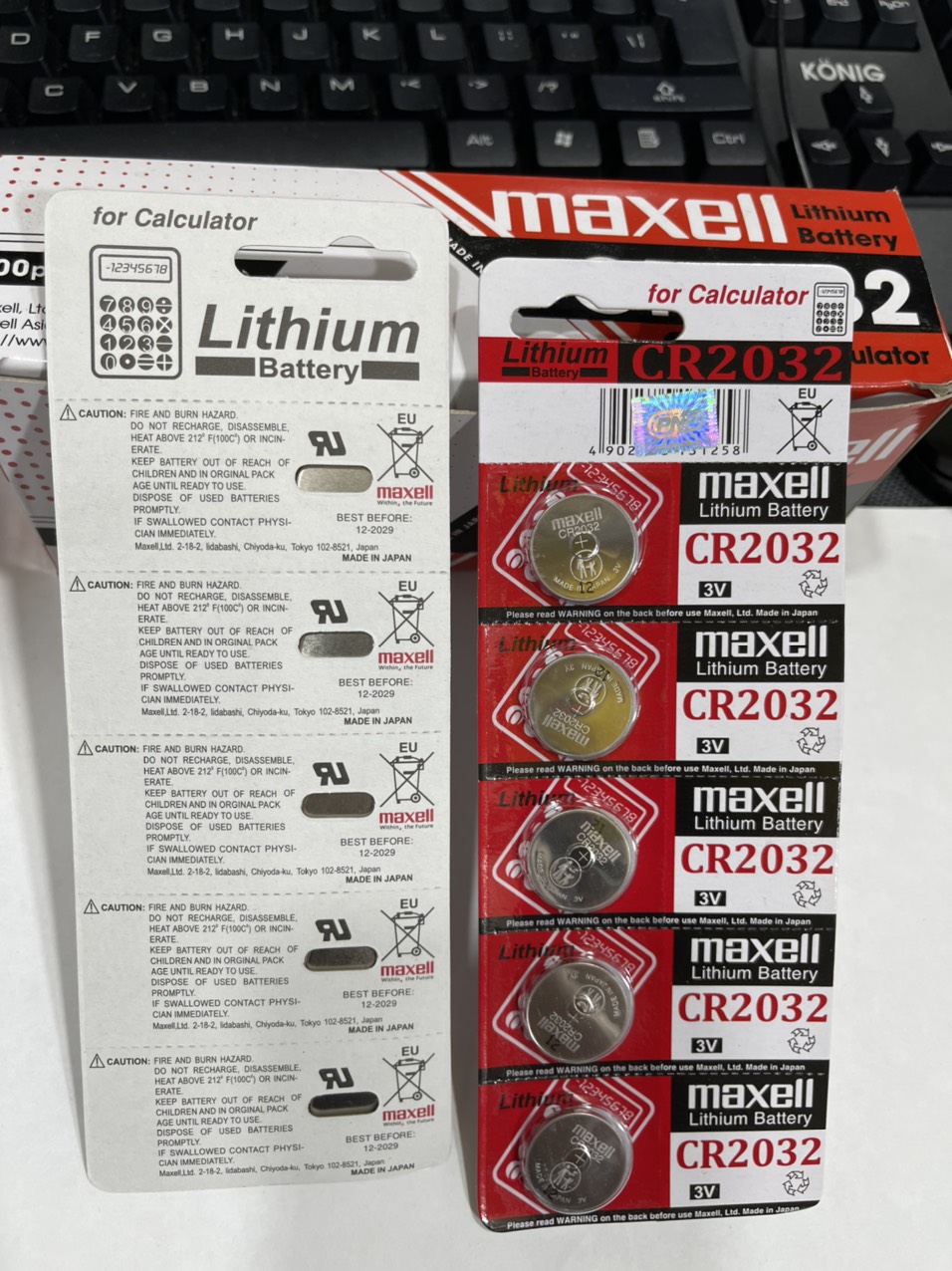 Vĩ 5 viên pin Maxell CR2025-CR2016-CR2032 -CR1220-CR1620-CR1616-CR1632   3V - hàng nhập khẩu