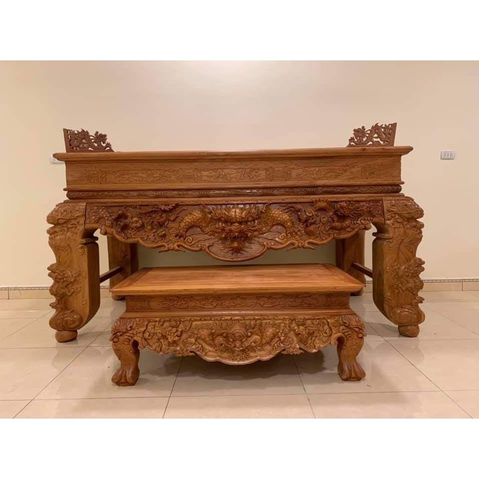 Sập thờ gỗ gõ đỏ chân 24