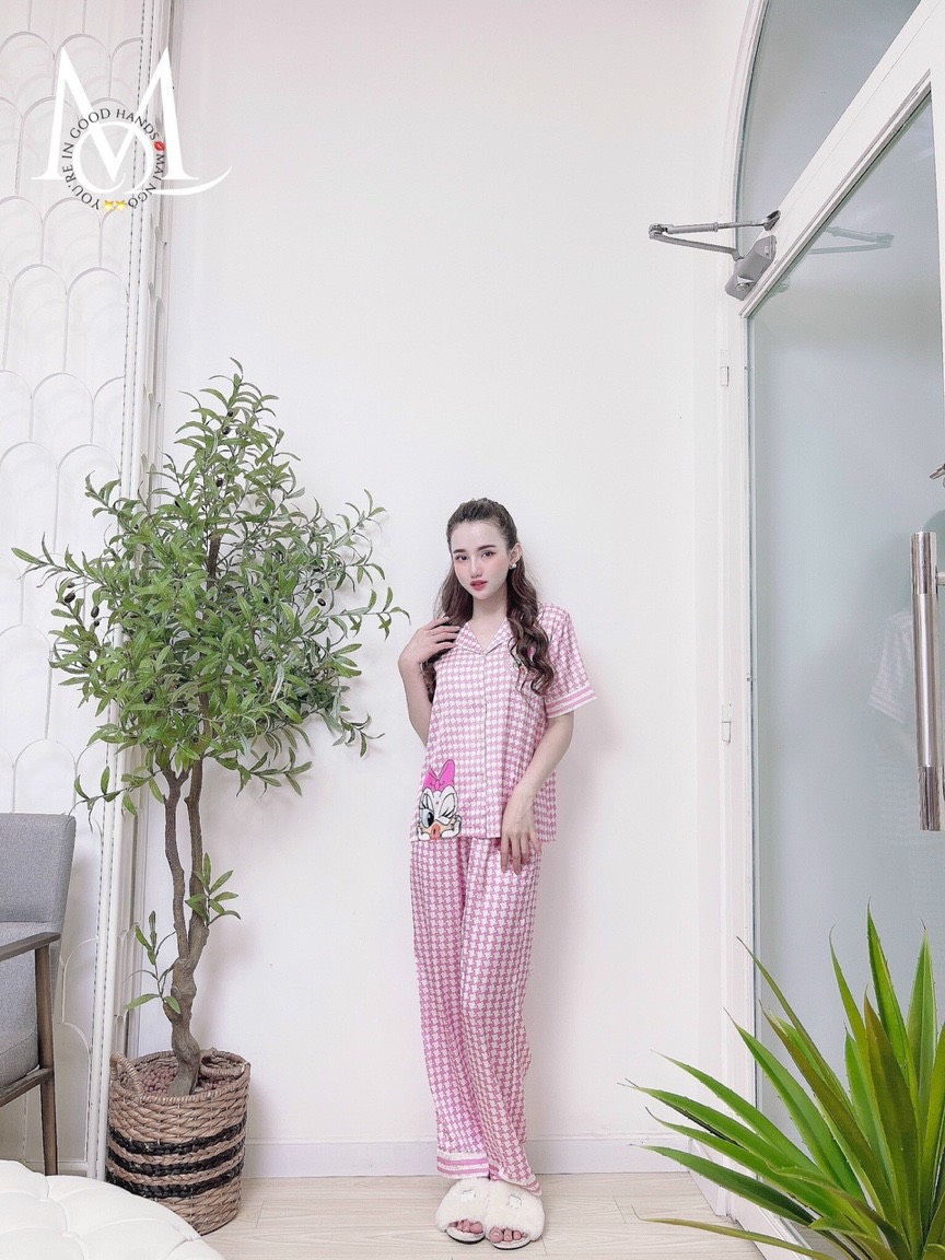 Đồ Bộ Lụa/Satin Pijama Quần Dài Mặc Ở Nhà Nữ - Bộ Ngủ Nữ Tiểu Thư Cộc Tay Mặc Mùa Hè, Thu Đông, Nhiều Mẫu Dễ Thương