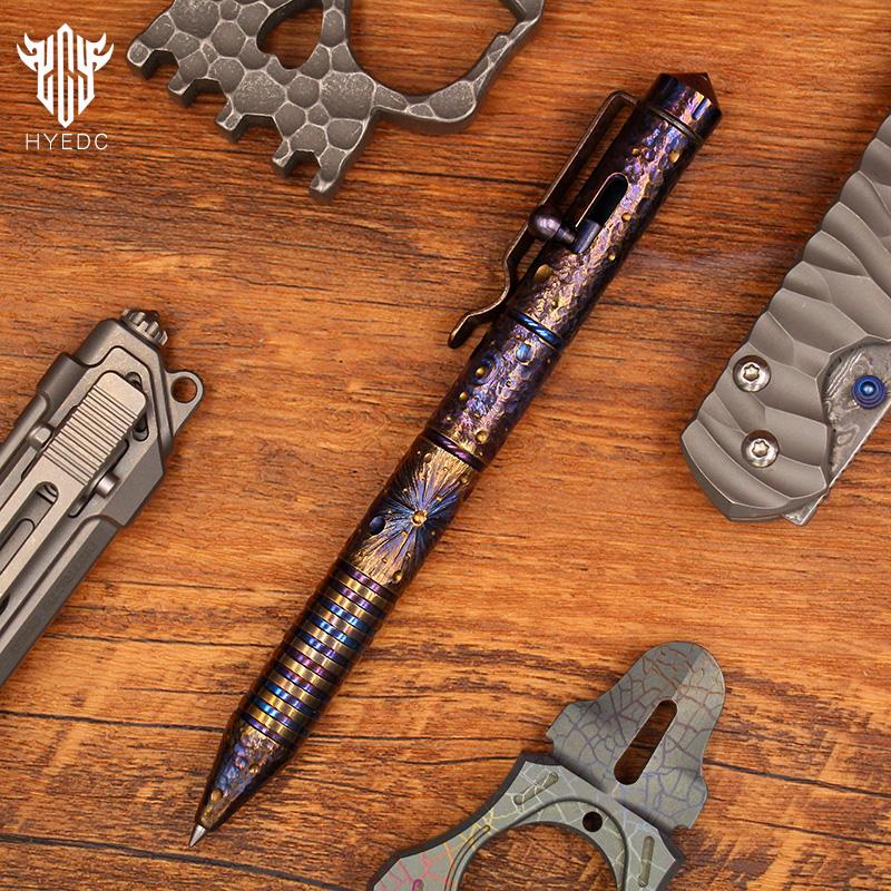 Titan Alloy Alloy Pen Tay chạm khắc Sky Sky Limited Edition Pen giải nén EDC Chữ ký kim loại trung tính Bút trung tính