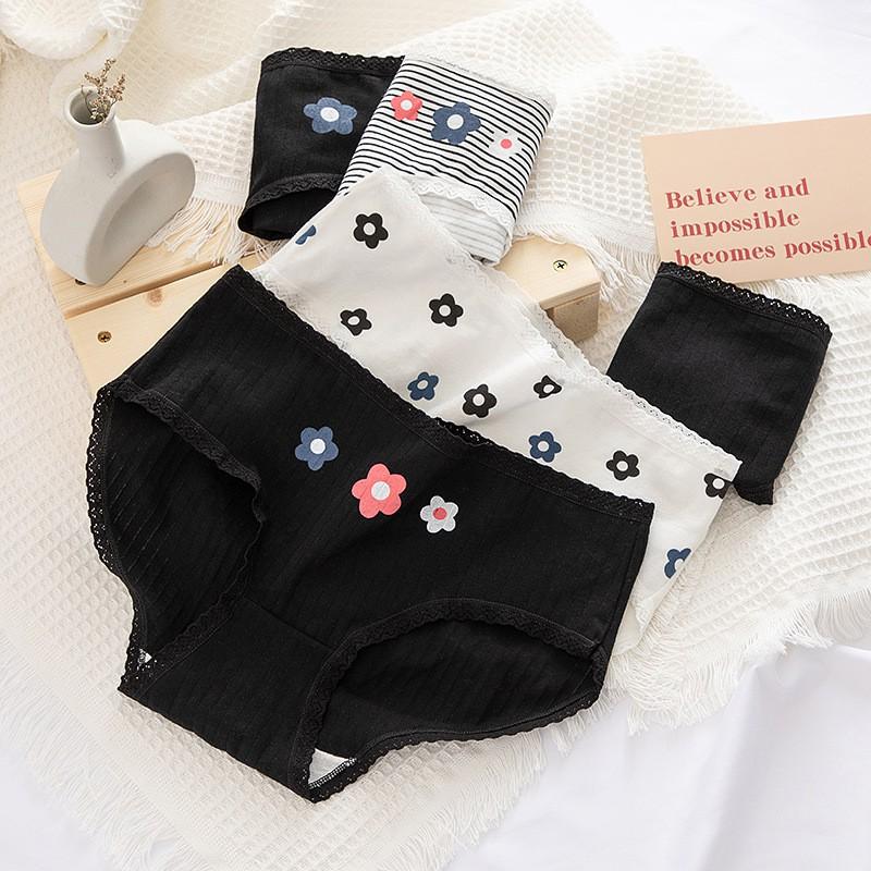 Quần Lót Nữ Cotton Kháng Khuẩn Ngang Eo Xuất Nhật Hàng Loại Đẹp.