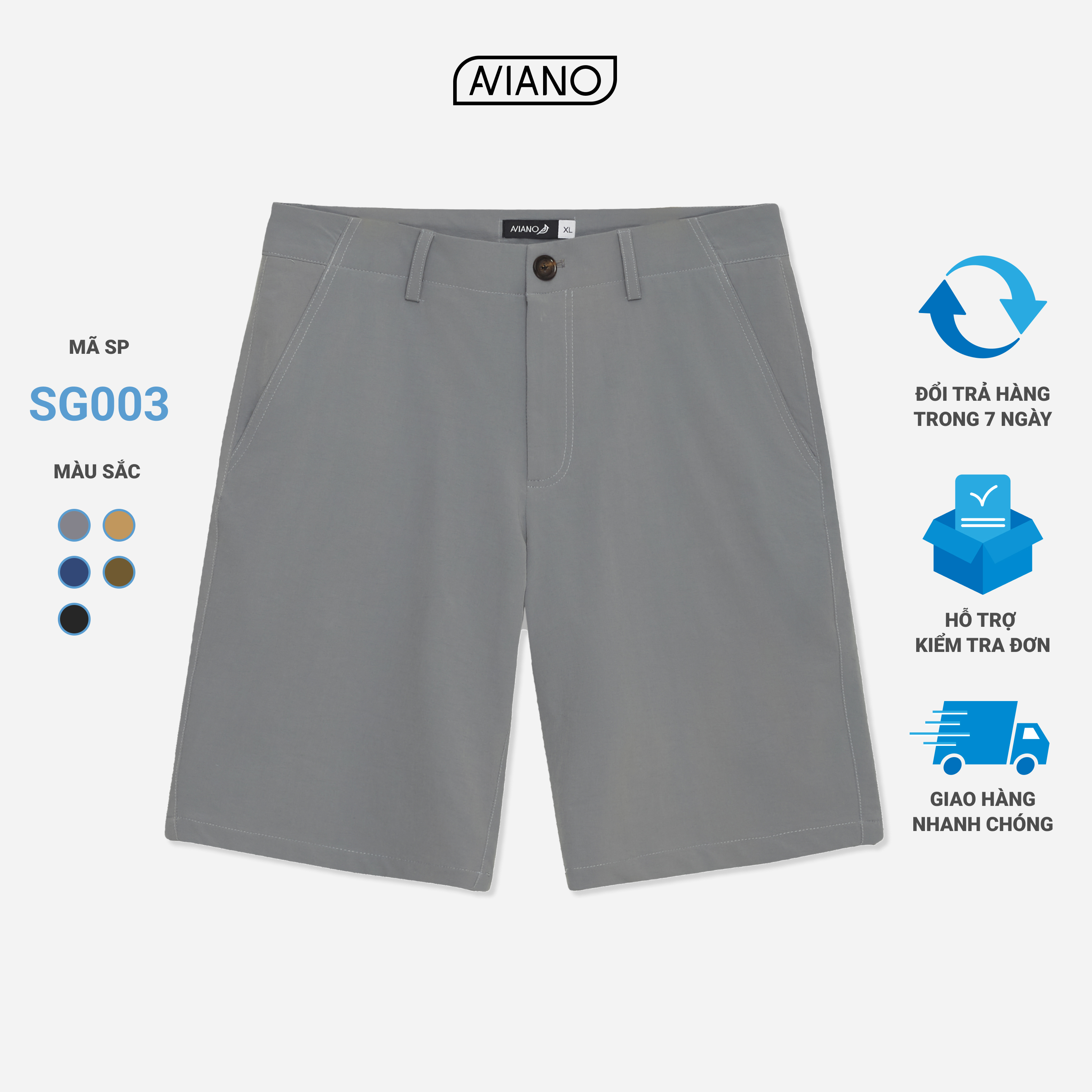 Quần Short Gió Nam Thiết Kế 5 Màu Kiểu Dáng Trẻ Trung Thời Trang AVIANO