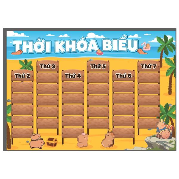 Sticker Thời Khoá Biểu Cấp 2 Capybara - Thay Đổi Môn Học A5 - Teenage TKB-10