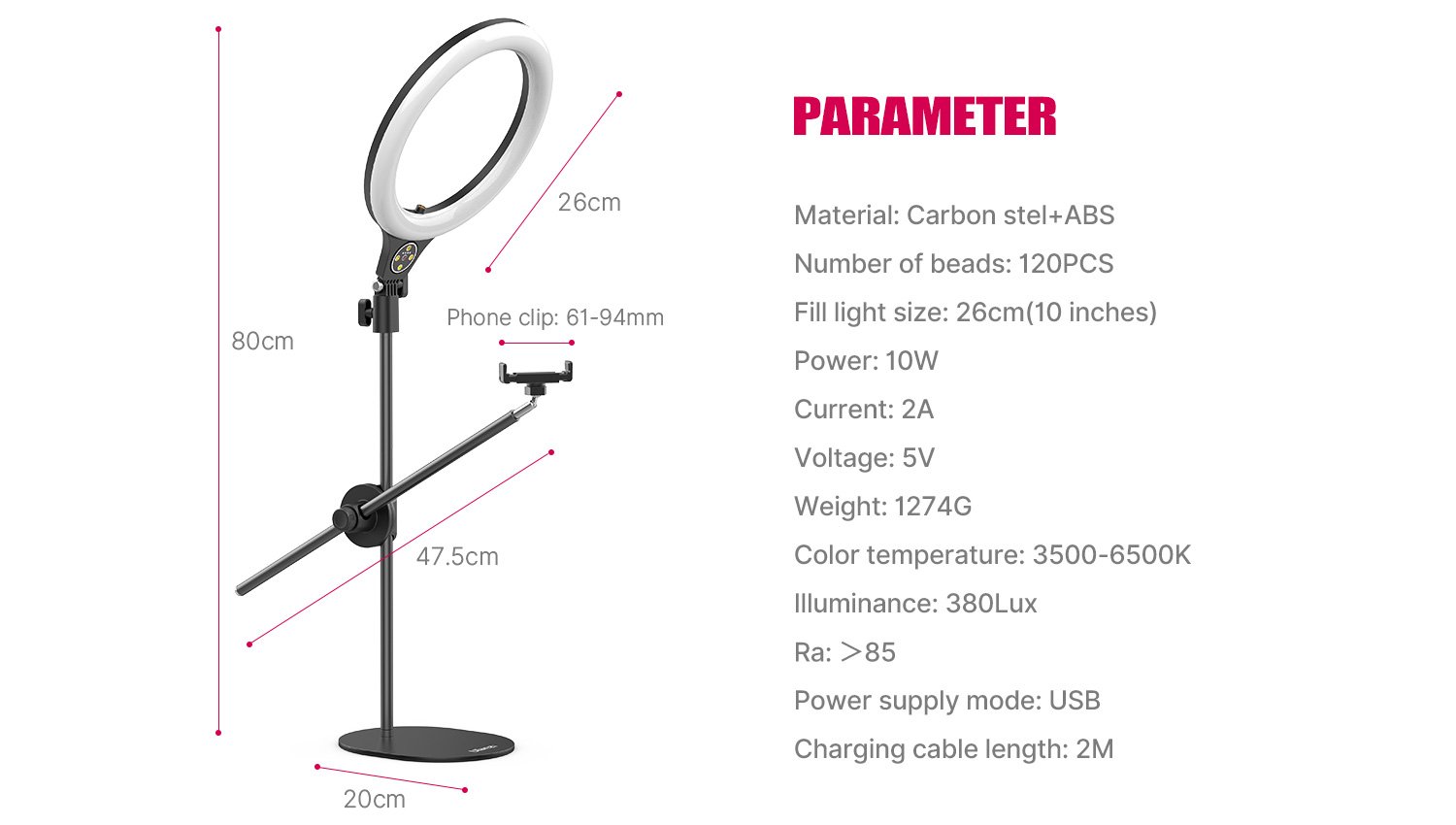 Ulanzi Desktop Overhead Shooting Bracket Ring Light Set - HÀNG CHÍNH HÃNG - Đèn LED để bàn