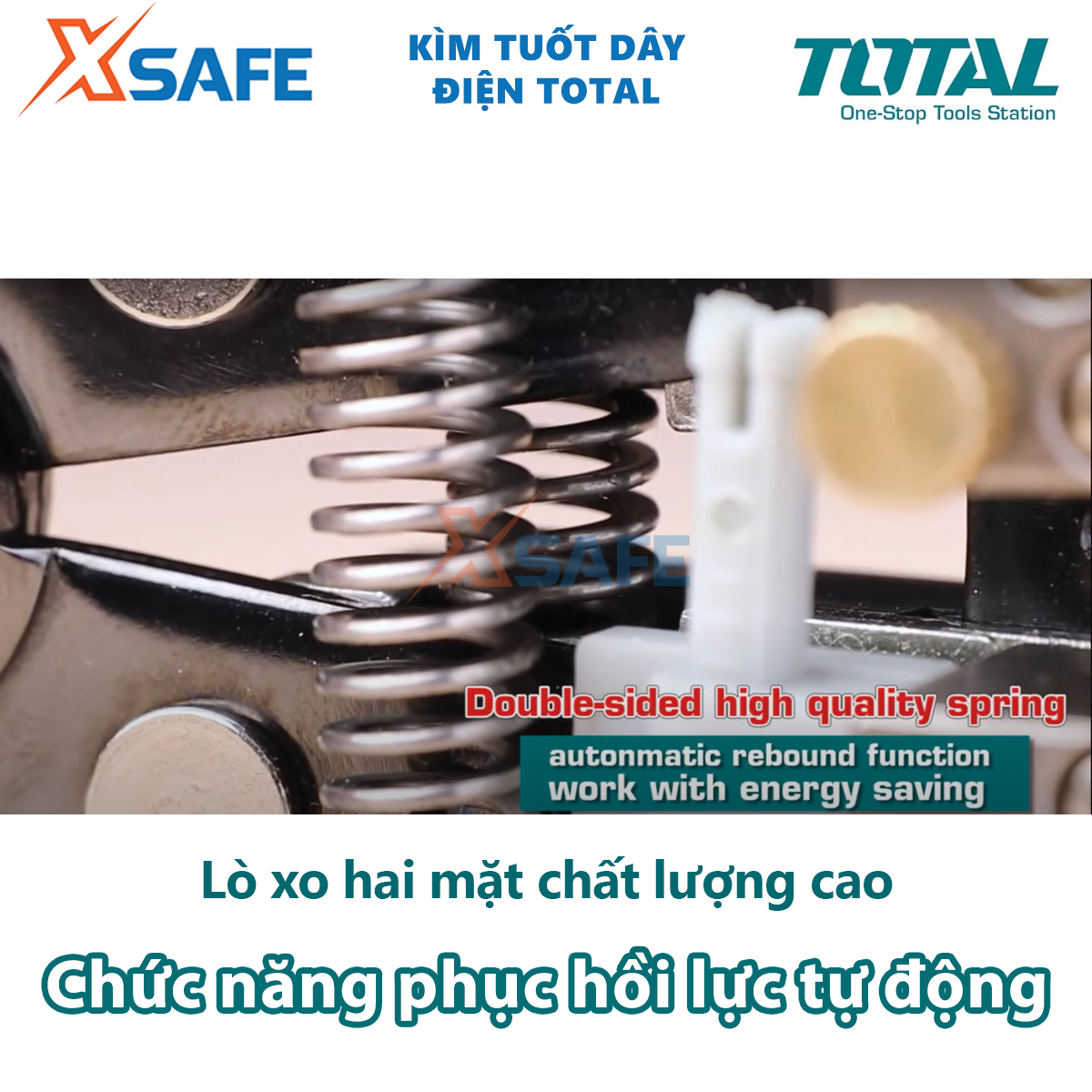 Kìm tuốt dây điện tự động TOTAL THT15246 3 chức năng tuốt, cắt, uốn dây điện đồng và nhôm - chính hãng - xsafe