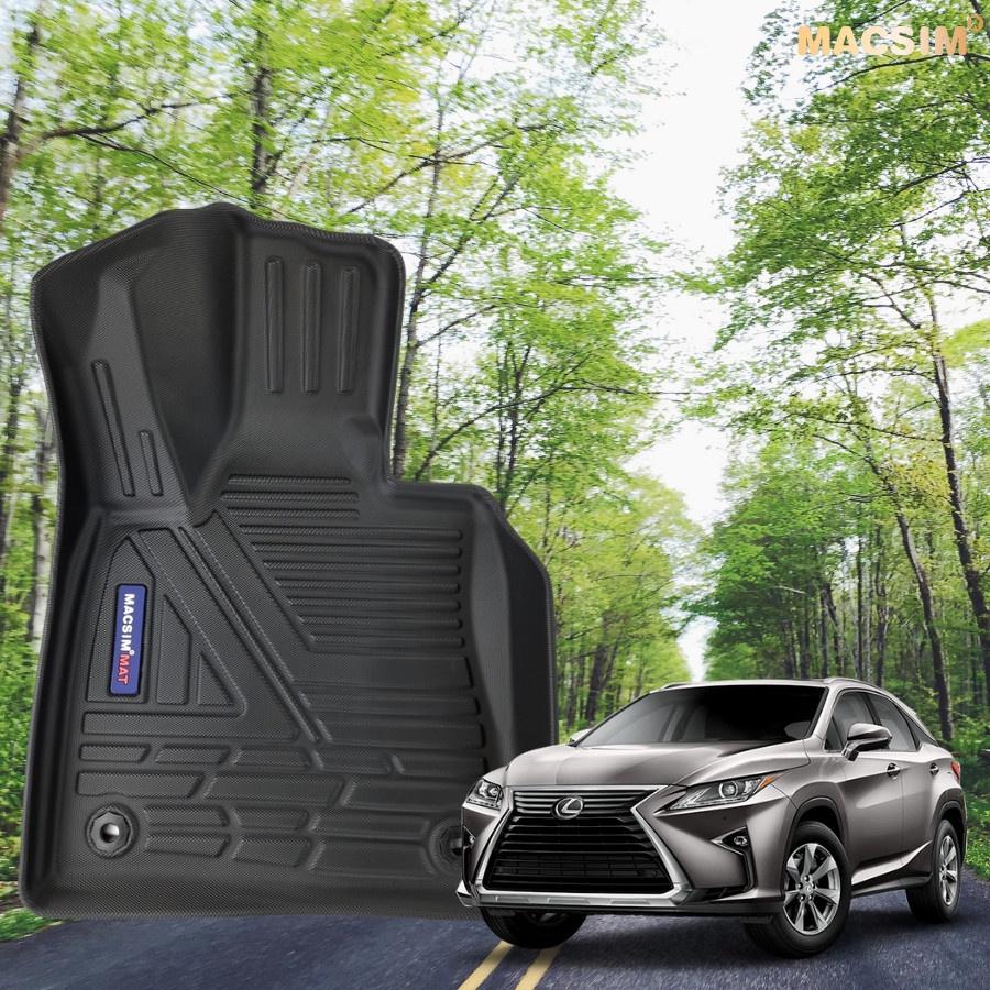 Thảm lót sàn xe ô tô Lexus RX450 HL 7 chỗ 2015 - nay Nhãn hiệu Macsim chất liệu nhựa TPE cao cấp màu đen