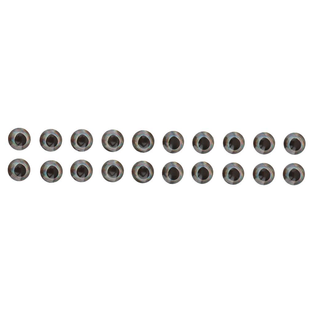 20pcs Waterproof Fishing Fly Tying 4D Eyes Lure Making Self Adhesive For Fly Tying Jigs Craft Dolls 6mm/10mm/15mm
