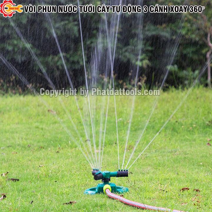 Vòi Phun Nước Tưới Cây Tự Động 3 Cánh -Dụng Cụ Sân Vườn-Làm Mát Sân, Tưới Cây