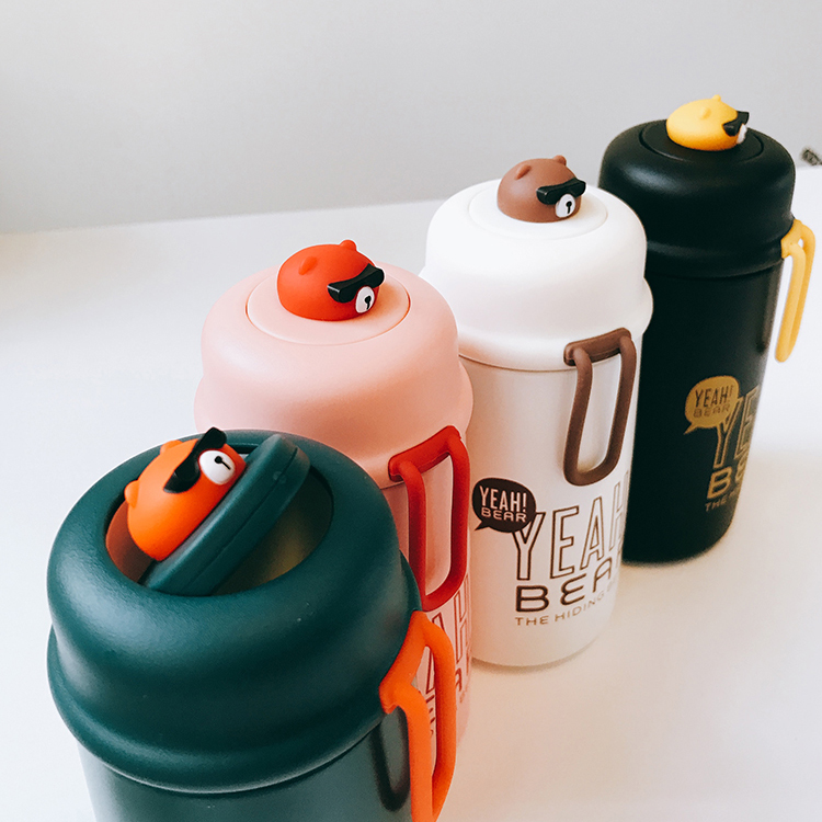 Bình Nước Giữ Nhiệt Chân Không Gấu Ngầu Điệp Viên 320ml