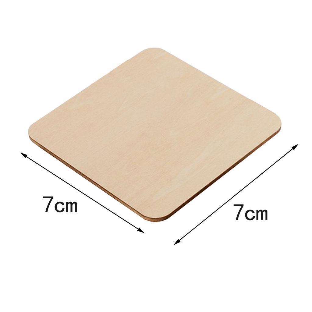 20x Blank Wood Natural Slices Wooden Squares Cutouts For DIY Crafts