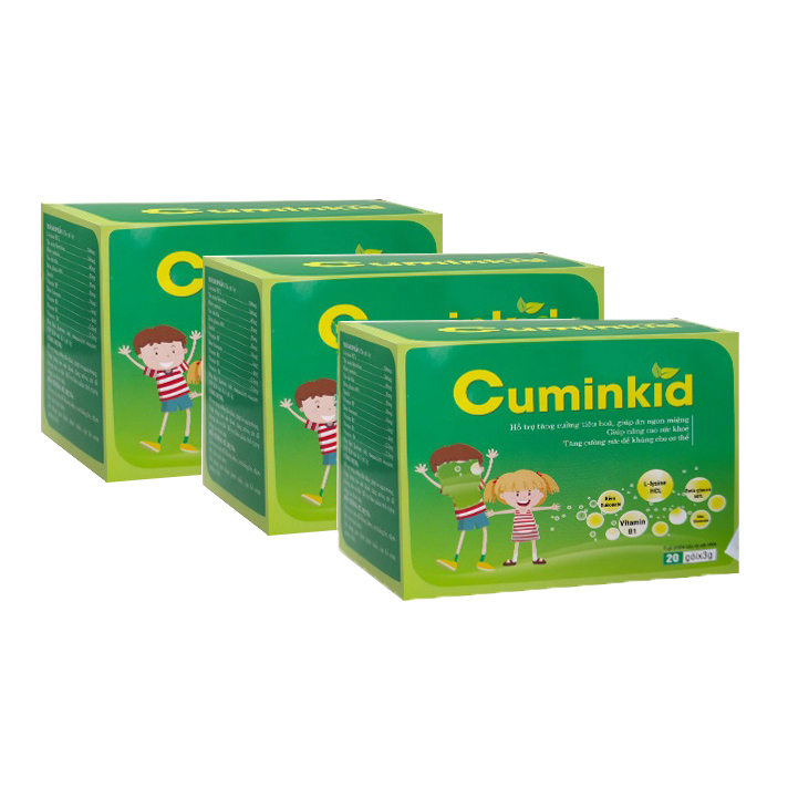 Ba hộp cốm Cuminkid bổ sung dinh dưỡng cho bé