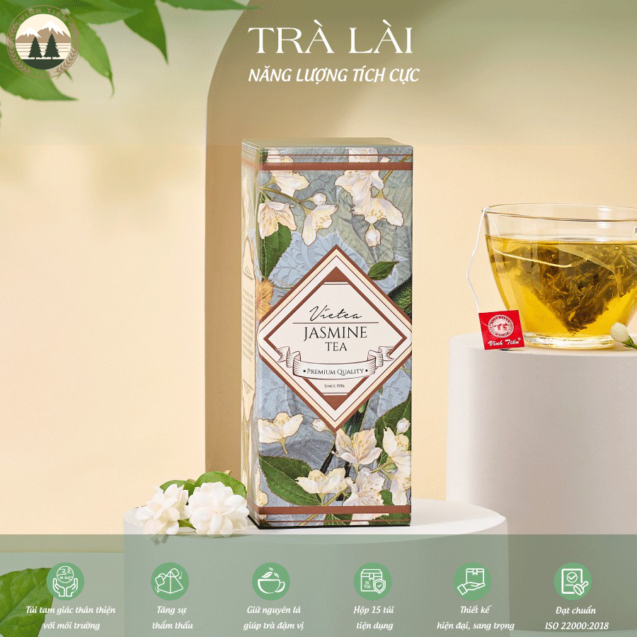 Trà Lài Túi Tam Giác Vĩnh Tiến - Hỗ Trợ Tiêu Hóa, Giảm Cân, Thanh Nhiệt, Chống Oxy Hóa