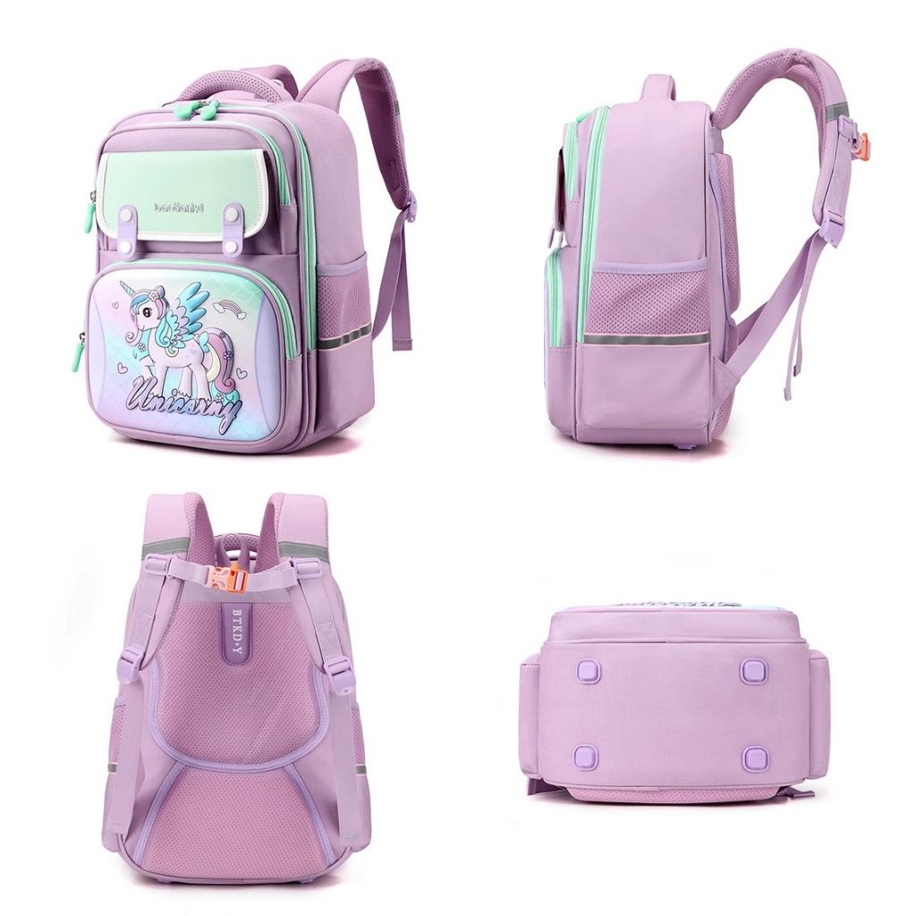 Balo học sinh tiểu học cho bé trai gái đi học cấp 1 vải Oxford cao cấp màu pastel dễ thương BF18-121