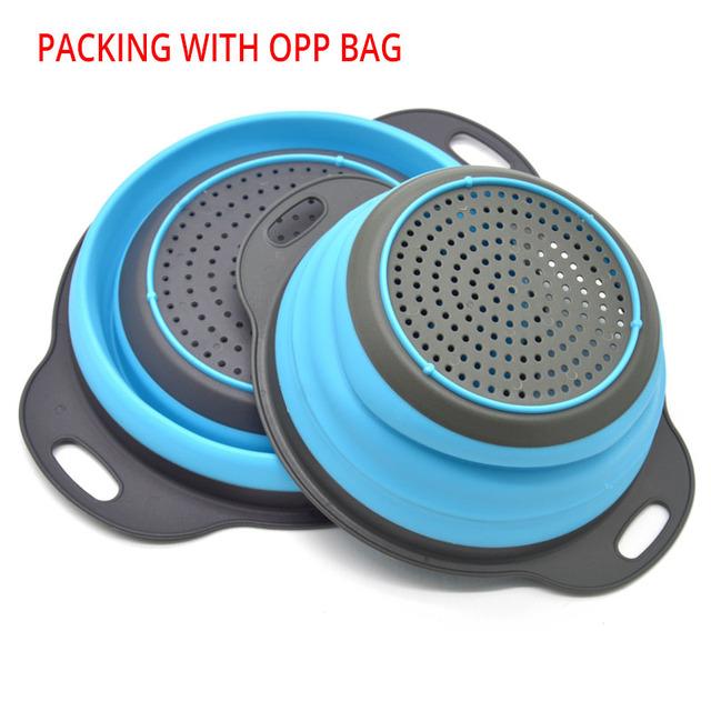 2 Cái/bộ Dụng Cụ Nhà Bếp Silicon Gấp Rây Lọc, Hoa Quả Rổ Rửa Dụng Cụ Lọc Ốp Điện