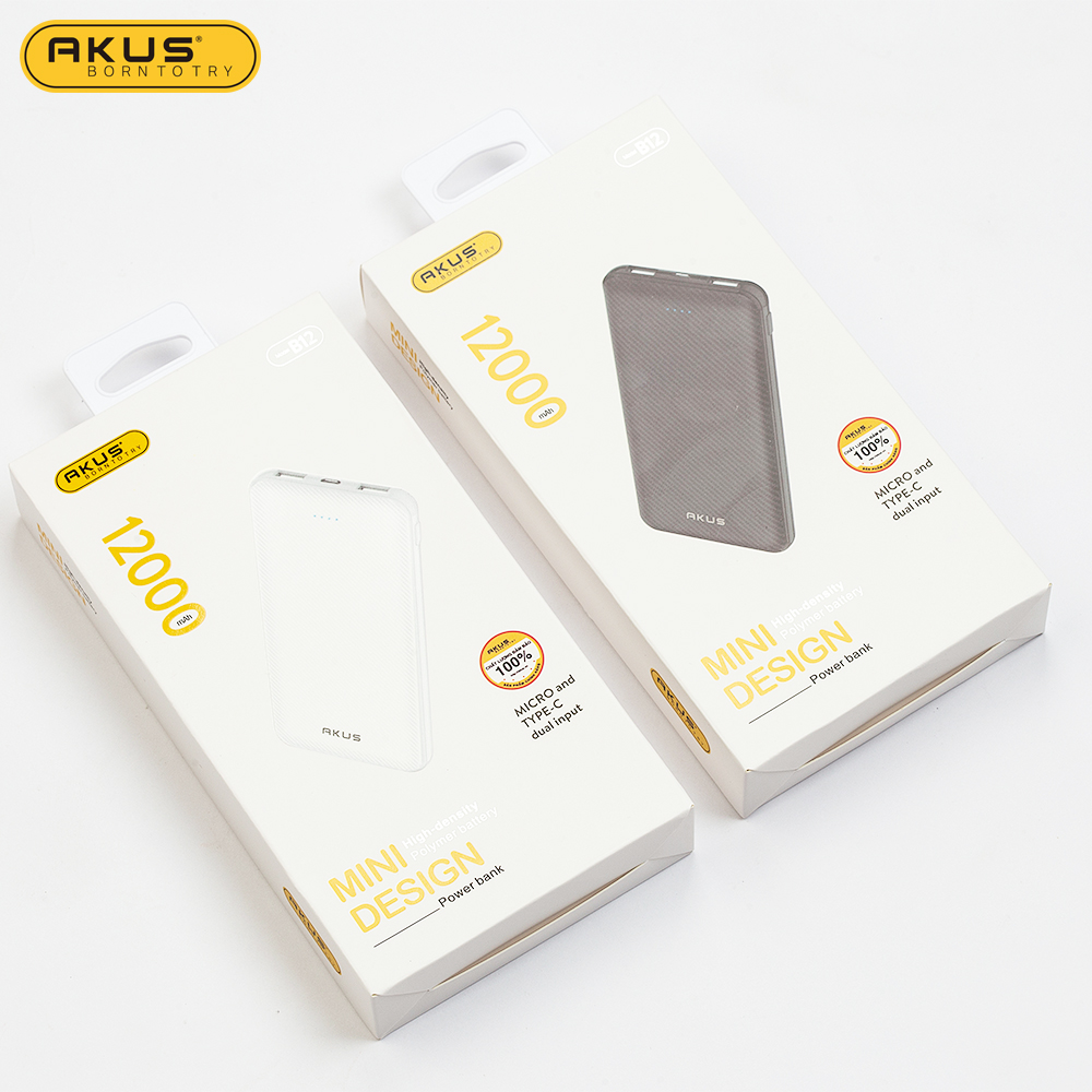 Pin sạc dự phòng AKUS B12 12.000mAh - hàng chính hãng