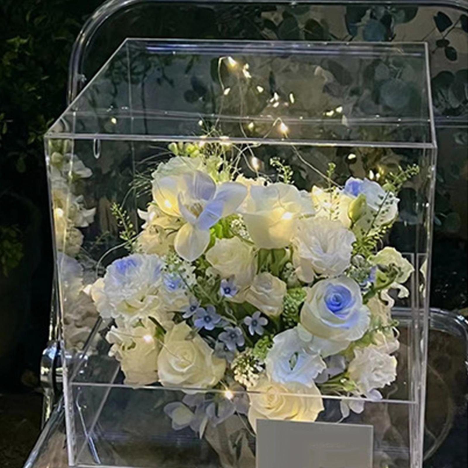 Acrylic Flower Box Wedding , Rose Floral Box Empty