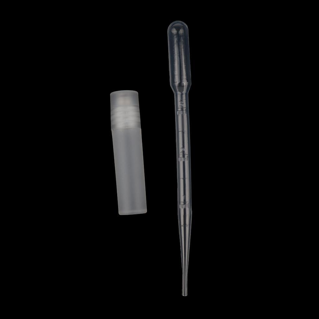 10 Pieces Clear Empty Refillable Perfume Aftershave Steel Roll On Bottles Travel Tube Vials With Pipettes Dropper Kit for Men Women 5ml 10ml